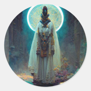 Sticker Rond Alien Fae 2 Imaginaire Sci-Fi