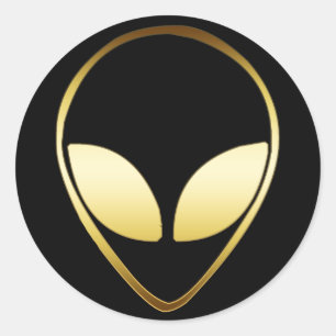 STICKER ROND ALIEN HEAD