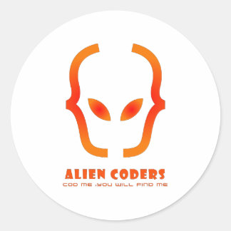 STICKER ROND ALIEN ORANGE