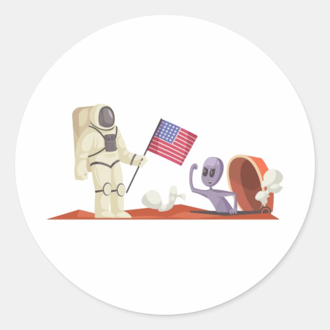 STICKER ROND ALIEN ORANGE (Devant)
