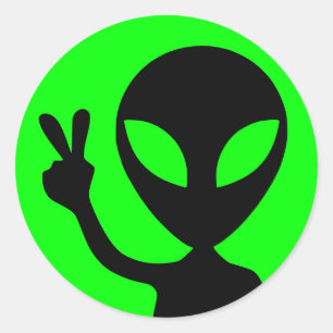 Sticker Rond Alien pacifique