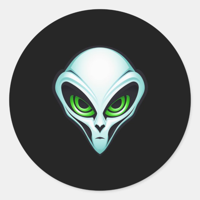 Sticker Rond Alien UFO Abduction espace fête d'anniversaire (Devant)