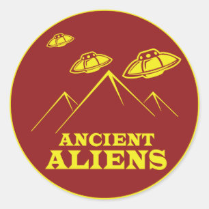 Sticker Rond Aliens anciens - OVNI