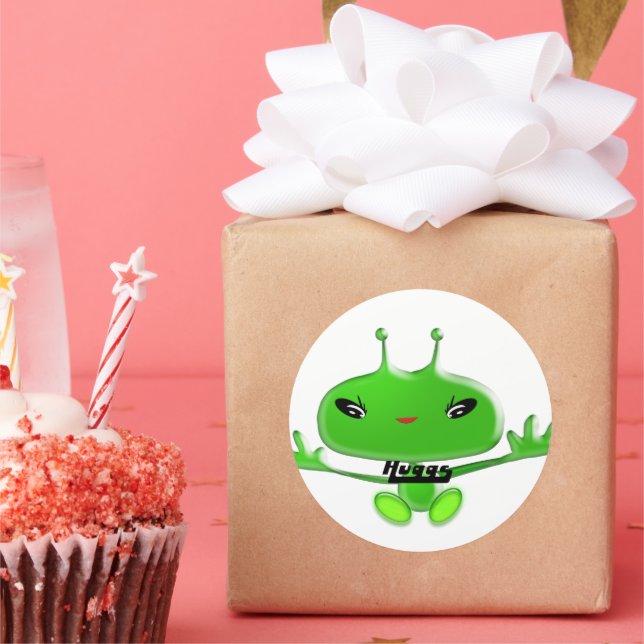 Sticker Rond Aliens Huggs (Fête)