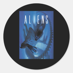 Sticker Rond Aliens Xenomorph Lumière Bleue