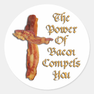 Sticker Rond Alimentation Bacon