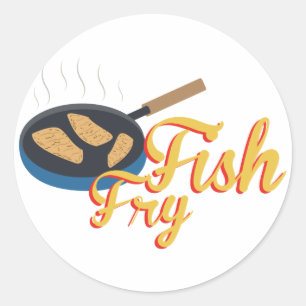 Sticker Rond Alimentation de poisson frit