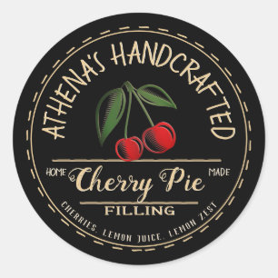 Sticker Rond Alimentation Farmer Marché Cerise Pie Remplissant