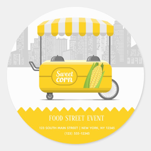 Sticker Rond Alimentation street maïs sucré (Devant)
