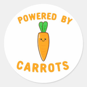 Sticker Rond Alimenté Par Des Carottes - Le Visage De Carottes