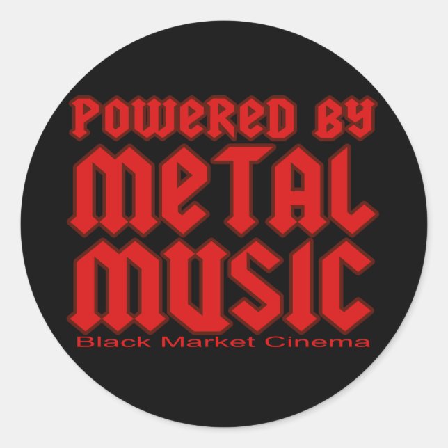 Sticker Rond Alimenté par les fans de musique metal Death metal (Devant)