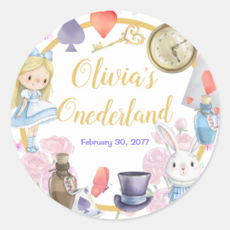 Sticker Rond Alisa dans l'Onederland