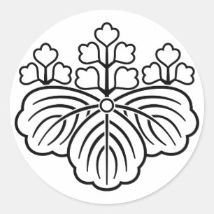 Sticker Rond All shadowed paulownia with 5&3 blooms
