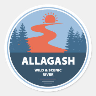 Sticker Rond Allagash Wild Et Pittoresque River Maine