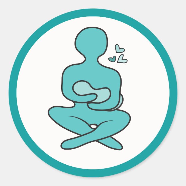 Sticker Rond Allaitement maternel Mère et bébé (Devant)
