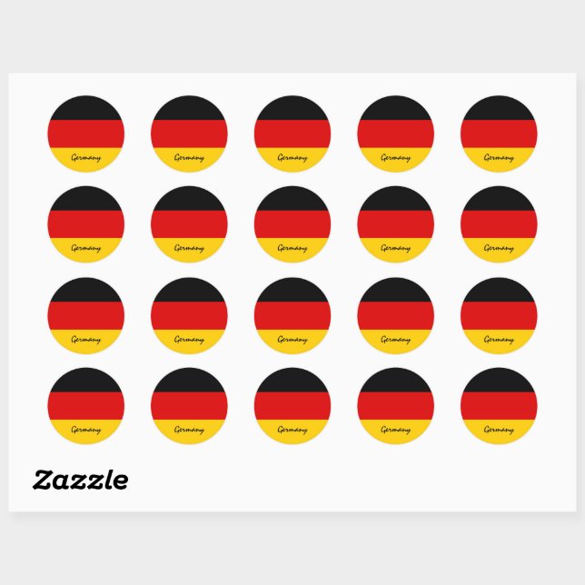 Sticker Rond Allemagne & Allemagne drapeau patriotes, vacances  (Feuille)