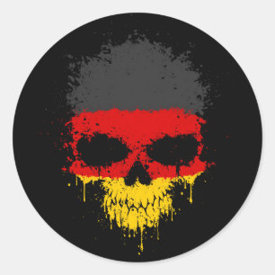 Sticker Rond Allemagne Déchirer le crâne
