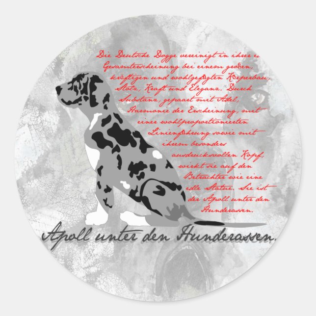 Sticker Rond Allemand : Chien (Devant)
