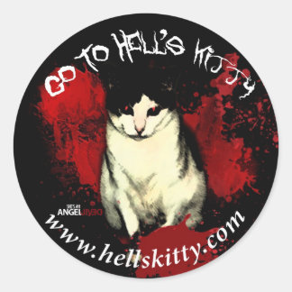 Sticker Rond Aller à l'autocollant Kitty de l'enfer