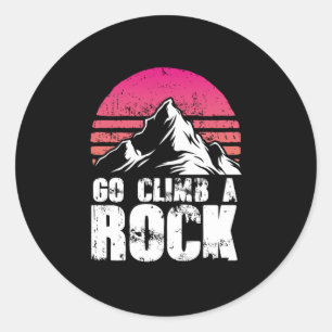 Sticker Rond Aller gravir un rocher