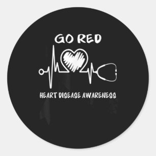 Sticker Rond Aller Mois de sensibilisation aux maladies du coeu