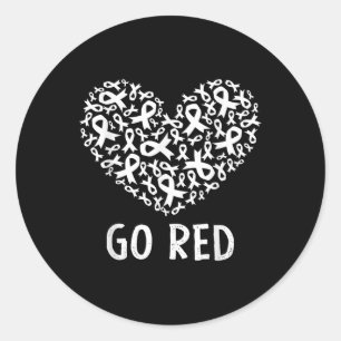 Sticker Rond Aller Rouge Pour Femmes American Heart Disease Moi