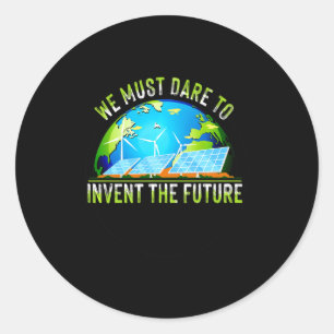 Sticker Rond Aller Vert Jour de la Terre Énergie Renouvelable S