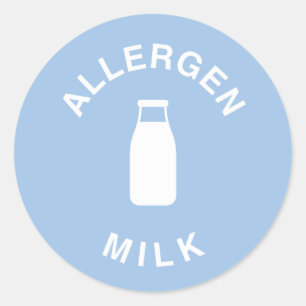 Sticker Rond Allergène Lait - Avertissement : Contient du lait