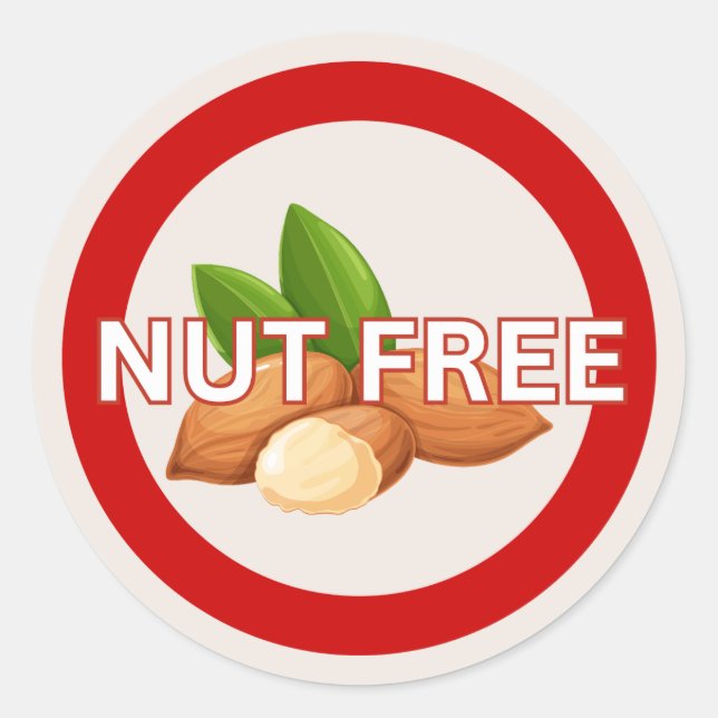 Sticker Rond Allergie alimentaire Alerte sans arrêt classique (Devant)