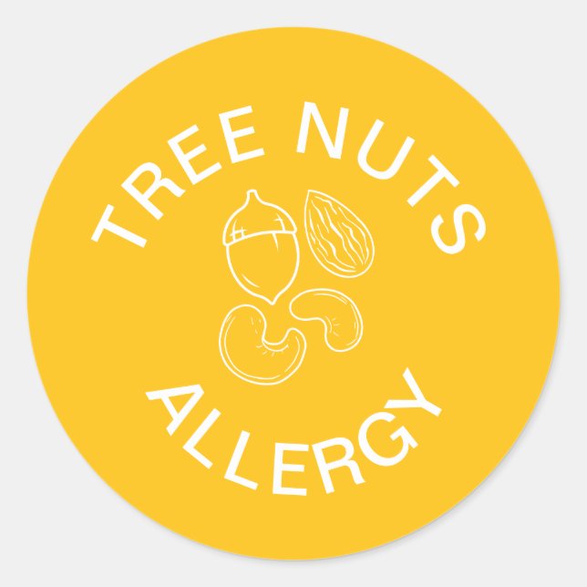 Sticker Rond Allergie aux fruits à coque (Devant)