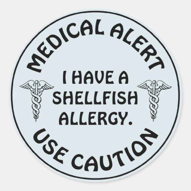 STICKER ROND ALLERGIE DES COQUILLES (Devant)