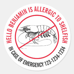 Sticker Rond Allergie des mollusques