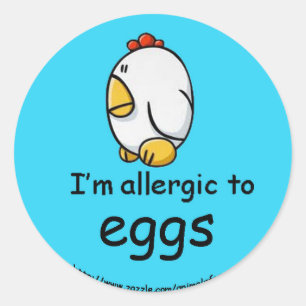 Sticker Rond Allergie d'oeufs