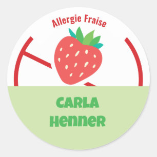 Sticker Rond Allergie Fraise