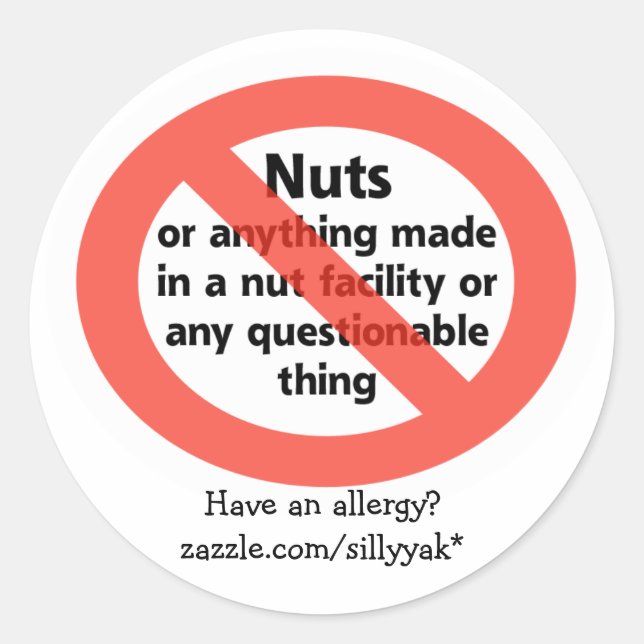 STICKER ROND ALLERGIE NUT (Devant)