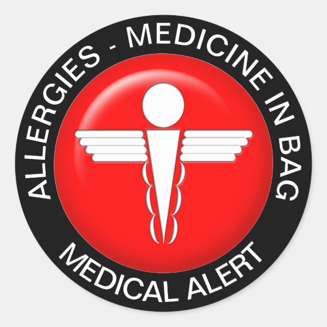 Sticker Rond ALLERGIES - Médecine en sac (Devant)