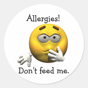 Sticker Rond Allergies ! Ne m'alimentez pas