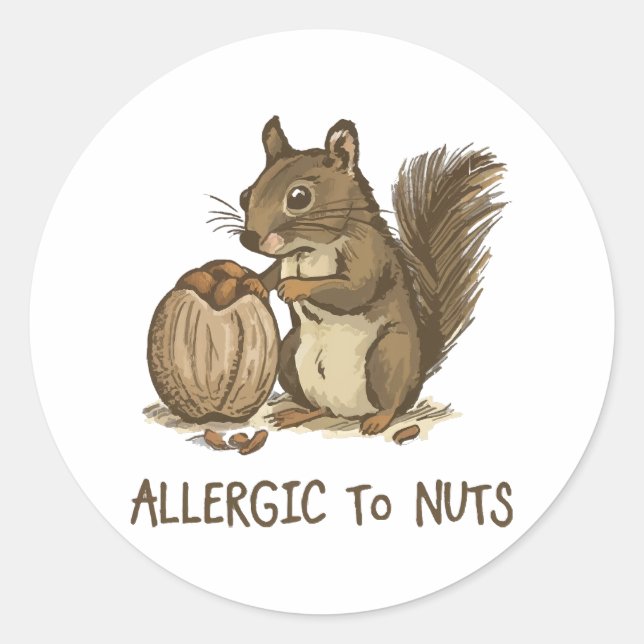 Sticker Rond Allergique aux noix (Devant)