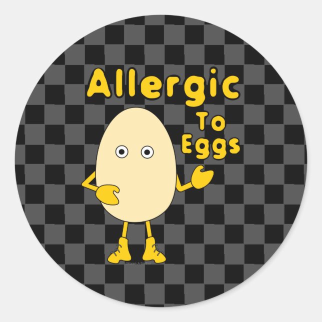 Sticker Rond Allergique aux oeufs (Devant)