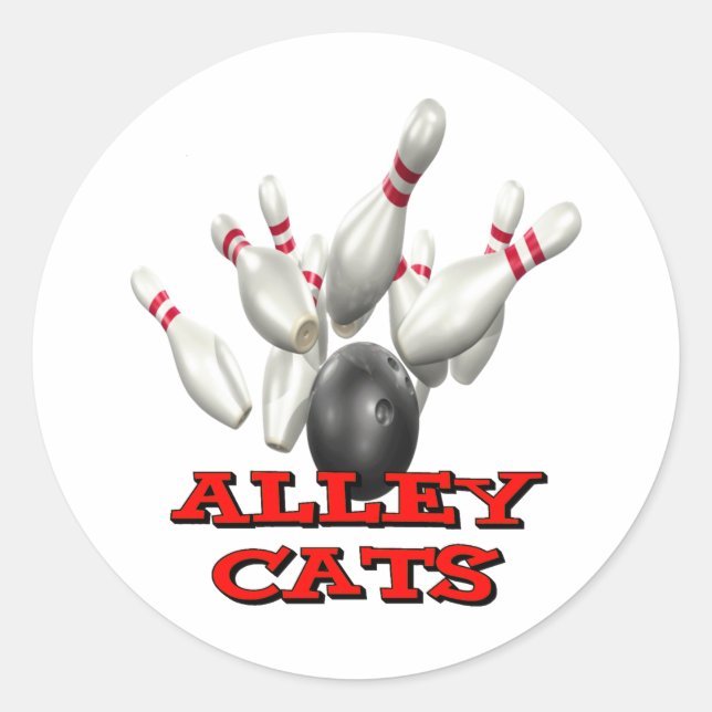 Sticker Rond Alley Cats Bowling (Devant)