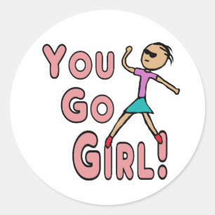 Sticker Rond Allez Fille !