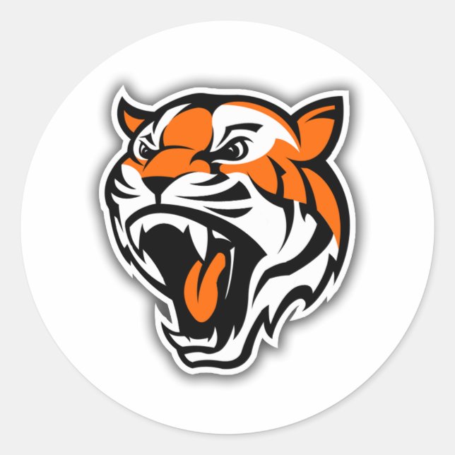 STICKER ROND ALLEZ LES TIGRES ! (Devant)