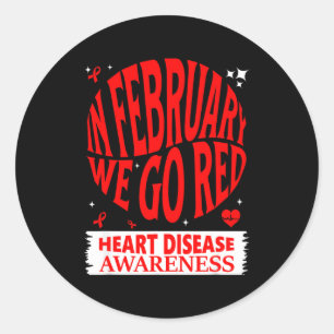 Sticker Rond Allez Rouge - Sensibilisation à la maladie cardiaq