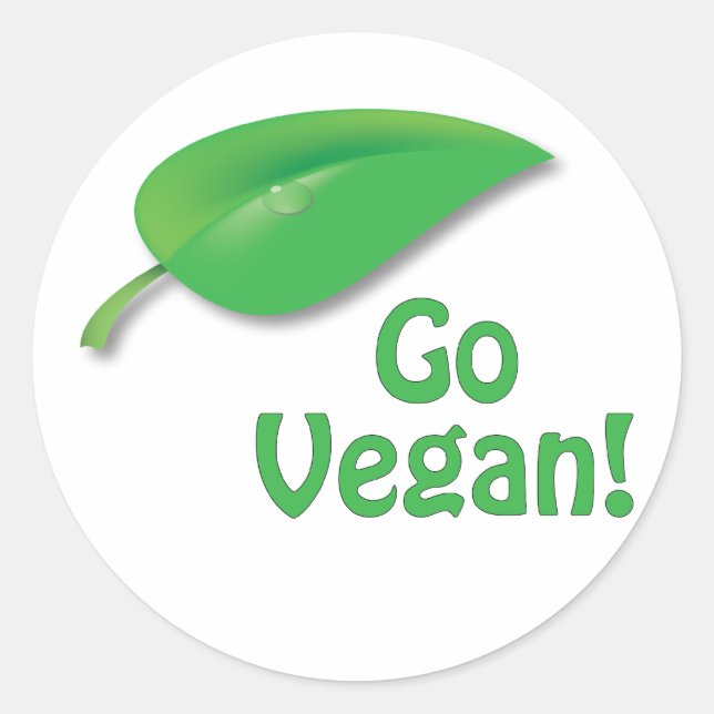 Sticker Rond Allez Vegan ! (Devant)