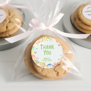 Sticker Rond Allez-y ! Boules de savon enfant anniversaire merc