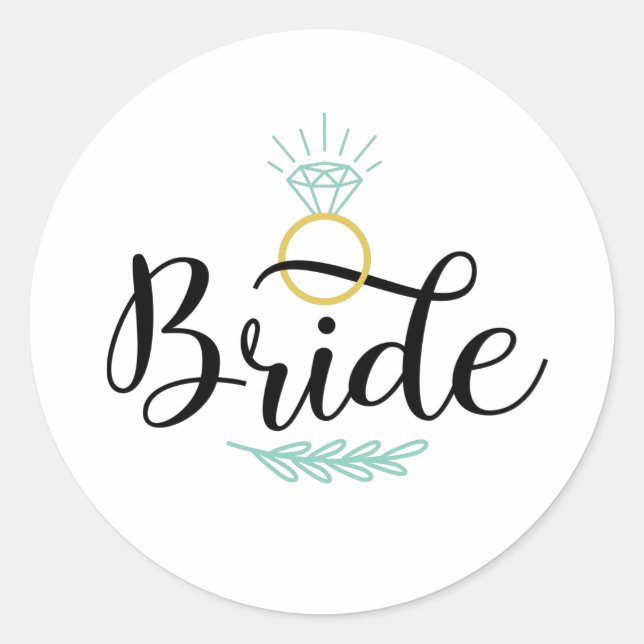 Sticker Rond Alliance de mariage de la mariée (Devant)