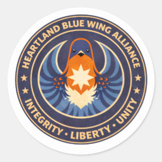 Sticker Rond Alliance Heartland Blue Wing MissouriSticke