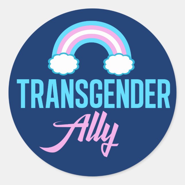 Sticker Rond Allié transgenre (Devant)