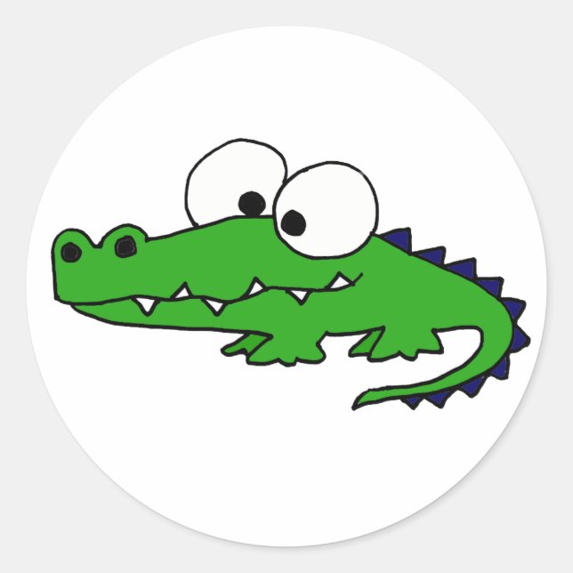 Sticker Rond Alligator bizarre (Devant)