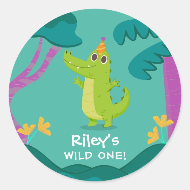 Sticker Rond Alligator Wild One (Devant)